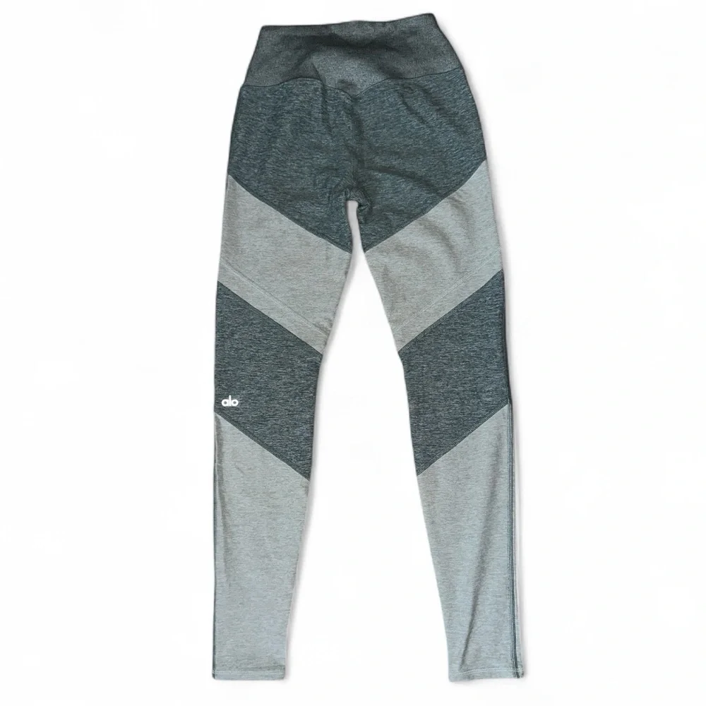 Alo Yoga Alosoft Sheila High Waist Colorblock Leggings Seagrass Green Heather S